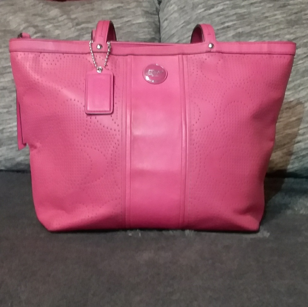 Watermelon Pink Coach Bag